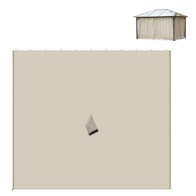Beige Outdoor Polyester Gazebo Sidewall Set with Hooks