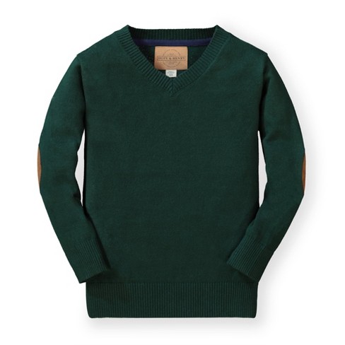 V neck sweater deals with elbow patches