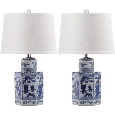 Judy Table Lamp (Set of 2) - White/Blue  - Safavieh