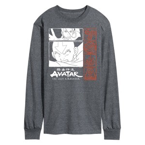 Men's - Avatar: The Last Airbender - Katara and Aang Grid Long Sleeve Graphic T-Shirt - 1 of 4