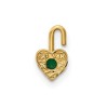 Black Bow Jewelry May Synthetic Emerald 14k Yellow Gold Heart Pendant Enhancer, 5mm - 3 of 4