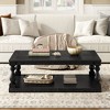 PAGED Vintage Coffee Table Luxury Center Table Wood End Table with Artistic Vase Column Legs for Living Room, Office - 2 of 4
