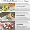 Ridstar 306 Stainless Steel 3-in-1 Clog-Resistant Sink Strainer Basket with Water-Holding and Debris-Filtering Functions-White - 3 of 4