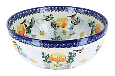 Blue Rose Polish Pottery 473 Kalich Large Bowl