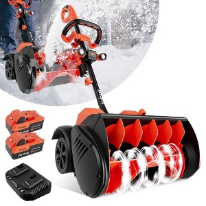 VOLTASK 48V 16-inch Cordless Snow Shovel with Wheels,Electric Snow Blower with LED Lights, 2 Batteries & Dual Quick Charger Included for Driveway - 1 of 4