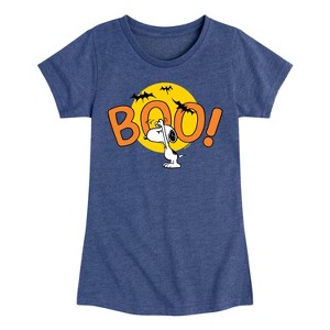 Girls' - Peanuts - Boo Snoopy Fitted Short Sleeve Graphic T-Shirt - 1 of 4