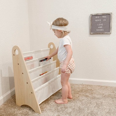 White and Gray Modern Sling Kids Bookshelf