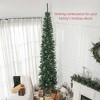 9.5ft Pencil Christmas Tree, Slim Xmas Tree with Realistic Branches, Pine Cones and Metal Base - 4 of 4