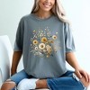 Simply Sage Market Women's Cream and Gold Bouquet Short Sleeve Garment Dyed Tee - 2 of 2
