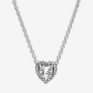 Pandora 17.7'' Sterling Silver Elevated Heart Necklace - 1 of 4