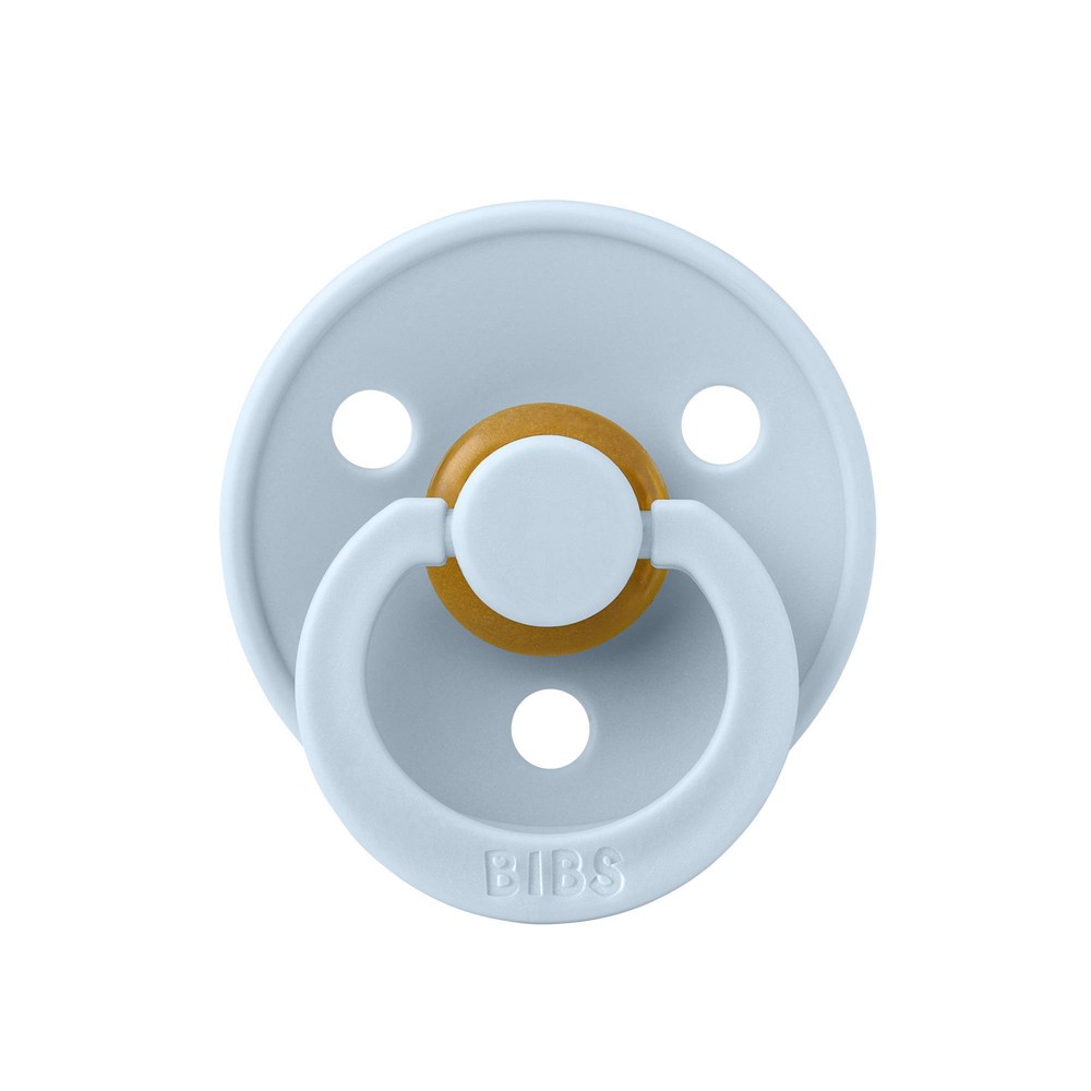 Bibs Colour Latex Pacifier - Baby Blue - 1pk: Rubber Latex, BPA-Free, Vents for Air Circulation, Phthalate-Free