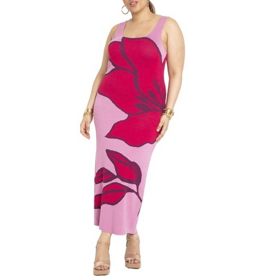 ELOQUII Women's Plus Size Intarsia Column Dress