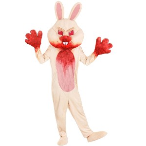 HalloweenCostumes.com One Size Fits Most   Adult Scary Easter Bunny Costume,  Pink/Red/Pink - 1 of 4