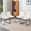 TiramisuBest Set of 4 Retro Brown Suede Dining Chairs, Comfortable Upholstered Bar Stools for Kitchen, Dining Room, or Cafe - 3 of 4