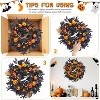 Halloween Wreath for Front Door, 20 Inch Pumpkin Wreaths with 20 LED Lights Ball Ornaments Berries, Pre Lit Halloween Decorations for Indoor Outdoor - 4 of 4
