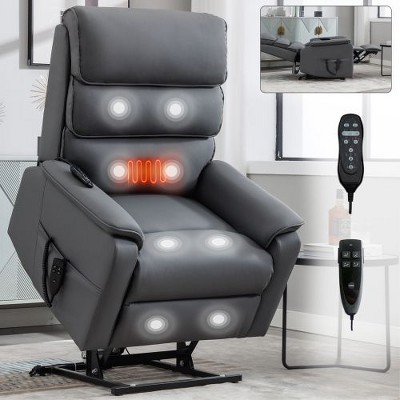 CENGHU Chenille Dual Motor Infinite Position Up to 350 LBS Power Lift Recliner Chair with Power-Remote, Recliner Chair for Bedroom, Living Room