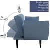 74" Velvet 2-Seater Sofa with 2 Armrests, Adjustable Backrest & Convertible Bed - 2 of 4