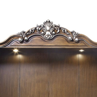 Latisha Antique Oak 121" Entertainment Center with Glass Doors