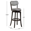 31" Sloan Swivel Barstool Black/Gray - Hillsdale Furniture: Upholstered, Matte Finish, Wood Legs, Foam Padded - 2 of 4