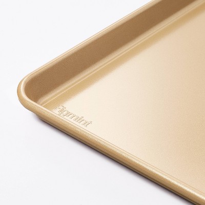 Nonstick Aluminized Steel Baking Sheet Gold - Figmint Large Cookie Sheet, Oven, Dishwasher Safe