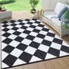 Outdoor Modern Woven Plastic Straw Rug Checkerboard Reversible Lightweight Portable Picnic Mat Large Area Rugs for Camping Garden Backyard - 2 of 4