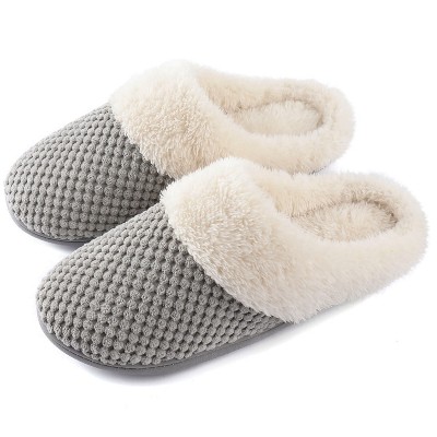 Rockdove Women's Bubble Stitch Faux Fur Lined Slide Slippers : Target