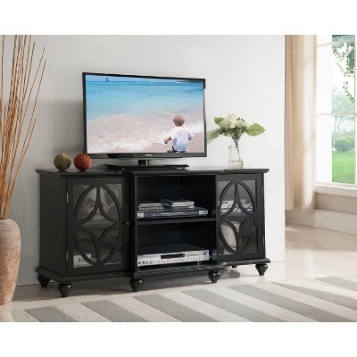 Kings Brand Furniture TV Stand Entertainment Center, Black Finish Wood