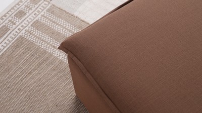 Claude Taupe Fabric Upholstered Square Ottoman