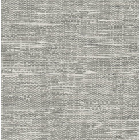 Nuwallpaper Tibetan Grasscloth Peel & Stick Wallpaper Gray : Target