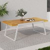 PAGED Modern Outdoor Dining Table Rectangle Patio Dining Table with Sleek Metal Frame for Patio, Lawn, Courtyard - 4 of 4
