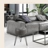 Arceso Vanity Stool, 19" Tufted Faux Leather Makeup Chair with Metal Legs, Foot Ottoman for Bedroom or Living Room - 3 of 4