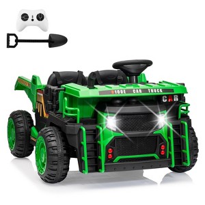 Garvee 24V 2-Seater Ride-On Dump Truck for Kids, Electric Construction Vehicle with Remote Control,Motorized Dump Bed, Shovel, LED Lights, Music - 1 of 4
