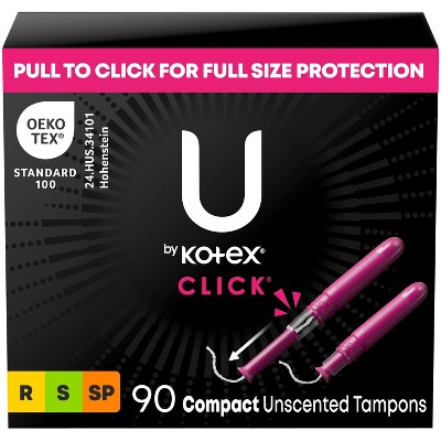U by Kotex Click Compact Tampons - Multipack - 90ct