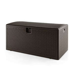 WELLFOR 120 gal Outdoor Waterproof Deck Box Brown - 1 of 4