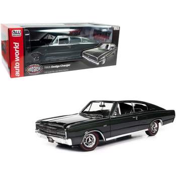 1966 Dodge Charger Dark Green Met "Muscle Car & Corvette Nationals" "American Muscle" 1/18 Diecast Model Car by Auto World