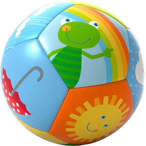 HABA Soft Baby Ball Toy for Tummy Time and Sensory Play - Colorful Rainbow 4.5" Balls for Babies and Toddlers Age 6 Months+ - 1 of 3