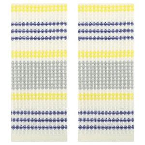 REGALWOVEN Bathroom Waffle Cotton Soft Absorbent Striped Hand Towel 13 x 29 Inch - 1 of 4