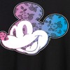 Women's - Disney - Mickey Floral Gradient Fill Oversized Graphic T-Shirt - 2 of 4