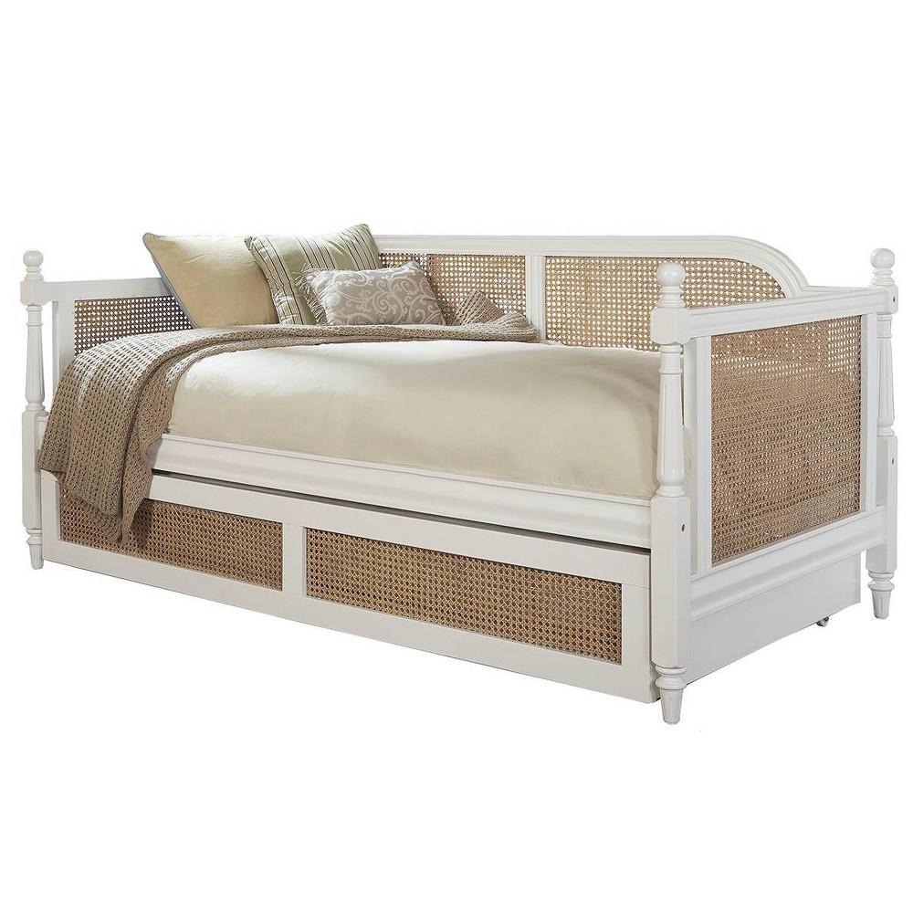 Twin Melanie Wood Cane Complete Daybed with Trundle White - Hillsdale Furniture -  53490811