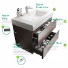 FAMYYT 30 in. Single Sink Floating Walnut Bath Vanity with White Ceramic Top, 2 Soft Drawers - 4 of 4