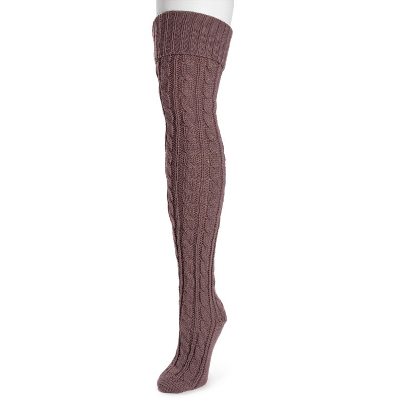 MUK LUKS Women's Cable Knit Over the Knee Socks, 2 of 4