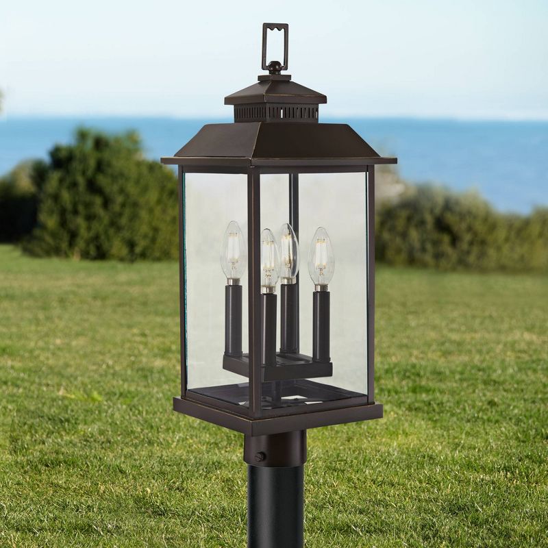 Minka Lavery Farmhouse Outdoor Post Light Fixture Oil Rubbed Bronze 22 1/2" Clear Glass for Post Exterior Barn Deck Porch Patio, 2 of 3