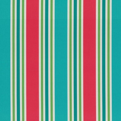 Aruba Stripe Turquoise and Coral Rectangular Outdoor Pillow Set