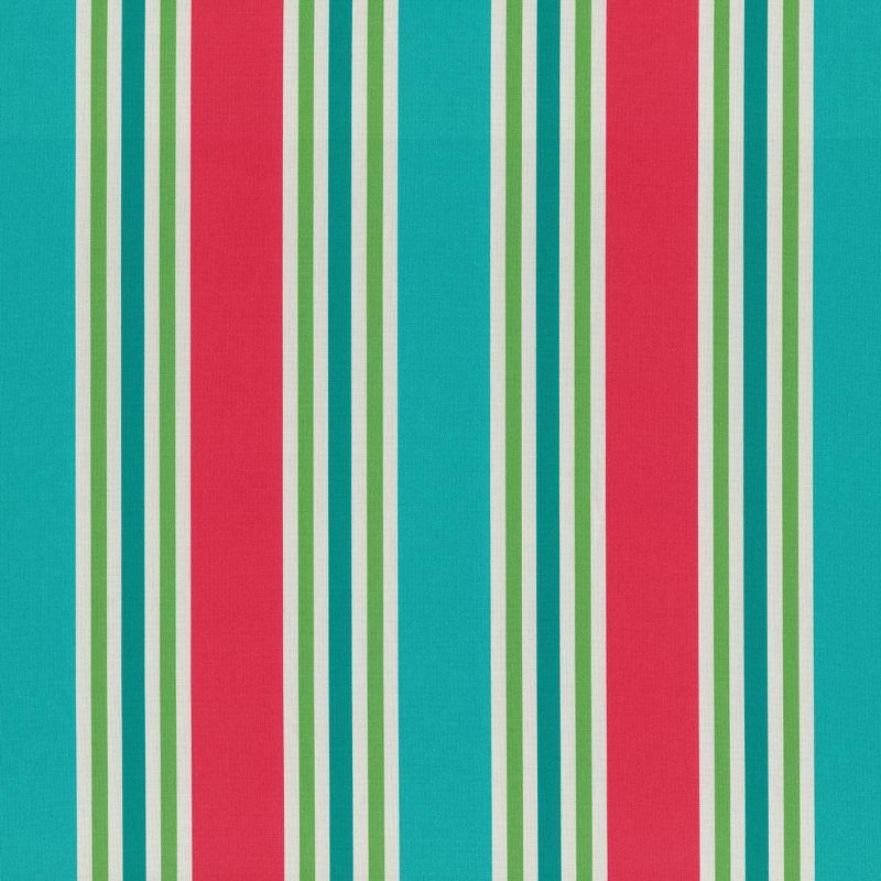 2pc Aruba Stripe Rounded Corners Outdoor Seat Cushions Turquoise/Coral - Pillow Perfect, 4 of 8