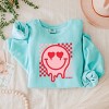 Simply Sage Market S.W.Smiley Valentine Smiley Checkered Lightweight Garment Dyed Sweatshirt - 3 of 4