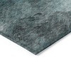 Teal Blue Aqua And Gray Abstract Washable Indoor Outdoor Area Rug - 4 of 4