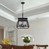 Airsurfer 16" Industrial 4-Light Pendant Chandelier, Modern Metal Cage, Adjustable Hanging Light for Dining, Kitchen, Living Room (No Bulbs) - 3 of 4
