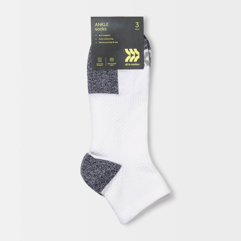 Men's Active Ankle Socks 3pk - All in Motion™ 6-12, 3 of 8