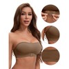 INSPIRE CHIC Women's Front Closure Strapless Wirefree Bandeau Non-Slip Tube Top Bras - 3 of 4