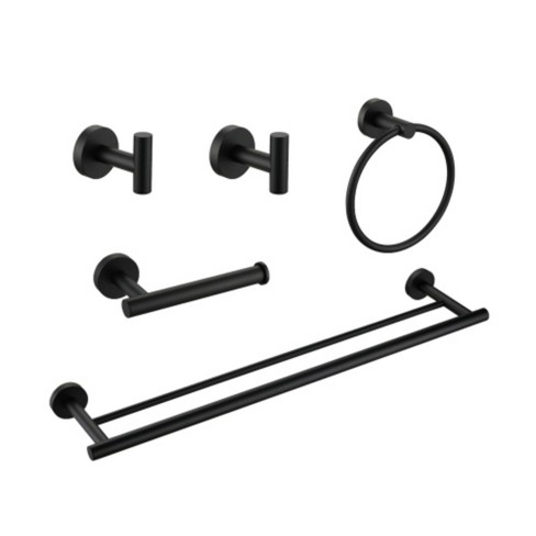 5-Part Wall-Mounted Towel Bar Collection for the Bathroom - Complete Storage Solution - image 1 of 4